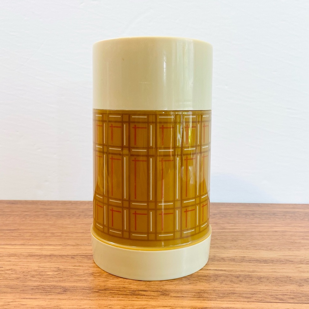 Vintage Aladdin Plaid Widemouth Thermos